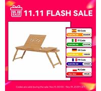 Vassoio letto reclinabile pieghevole regolabile da tavolo per laptop Homcom in bambù