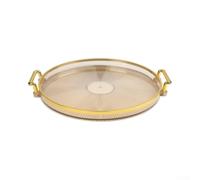 Vassoio liscio impermeabile con bordo GolFor D AnFor D ergonomico HanFor Dles per riporre cosmetici e per presentazione decorativa in qualsiasi stanza (bordo oro)