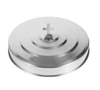 Vassoio liscio in acciaio inox per comunione, design a 39 fori, per la distribuzione del pane sacro, include coperchi color argento