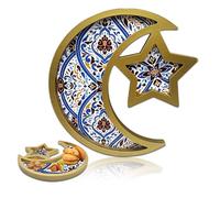 Vassoio Luna per Ramadano - Set con design di stelle e luna perfetto per l'Iftar e il Suhoor, versatile vassoio decorativo e da portata, prodotto con materiali di qualità superiore