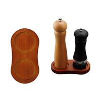 Vassoio macinapepe in legno Supporto for saliera in bambù Base da 1/2 foro for bottiglia di condimento for decorazioni for la casa(C)