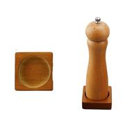 Vassoio macinapepe in legno Supporto for saliera in bambù Base da 1/2 foro for bottiglia di condimento for decorazioni for la casa(A)