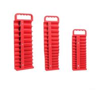 Vassoio magnetico resistente con grande capacità per prese da 1/4, 3/8 e 1/2 pollici, con supporto magnetico posteriore e materiale ABS per una presa sicura (rosso)