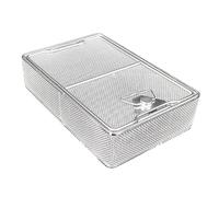 Vassoio Medico In Acciaio Inox 304, Cesto Di Sterilizzazione Con Coperchio Per Strumenti Medici, Maglia Da 2mm, Per Ospedali E Laboratori(25x25x7cm/9.8x9.8x2.8in)