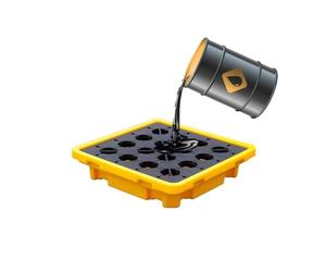 Vassoio modulare Industriale per Il contenimento di fuoriuscite di Olio - Piattaforma di drenaggio a Prova di perdite per Lo stoccaggio Sicuro di fusti, prevenzione di Fu
