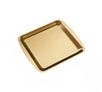 Vassoio multifunzione per barbecue, in acciaio inox, elegante e facile da pulire, 23 x 17 cm, colore: oro