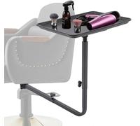 Vassoio nero da salone attaccato alla sedia, vassoio girevole in metallo per sedia da salone, vassoio per tatuaggi, vassoio per parrucchieri, con rotazione a 360° e vassoi colorati regolabili in