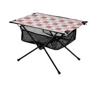 Vassoio olio su tela rosso e bianco a scacchi modello regolabile fresco campeggio forniture con borsa portaoggetti per barbecue campeggio cucina