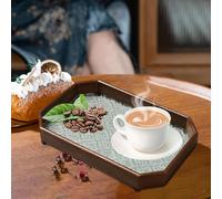 Vassoio organizer in vetro goffrato Vassoio cosmetico multiuso per tavolino