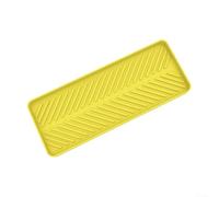 Vassoio organizer per lavello in silicone per cucina e bagno, progettato con linee rialzate per migliorare l'asciugatura dell'aria e l'organizzazione dello spazio (giallo)