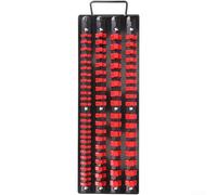 Vassoio organizer per prese realizzato in metallo e plastica con 4 file per unità da 1/4 3/8 1/2 dimensioni contiene 80 strumenti per riparazione auto