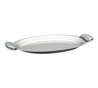 Vassoio ovale con manici JOINT EME 41 cm in acciaio inox lucido manicatura in metallo pressofuso finitura lucida e sabbiata inox lucido