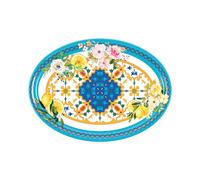 Vassoio Ovale Grande In Melamina 36x50xh 2,5cm FLOWER&LEMON' materiale plastico effetto multicolor
