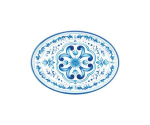 Vassoio Ovale Grande Linea Table Decor BLUES Dimensione 50x36xh 3 cm con decoro studiato x la lavastoviglie colore blu multicolor blu