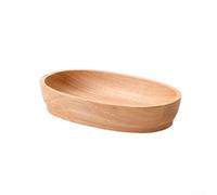 Vassoio ovale in legno per stoviglie con piatti e ciotole, progettato per servire snack e frutta secca, migliora l'organizzazione e l'estetica della casa (24 x 15 x 4,5 cm)