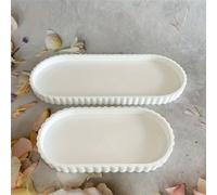 Vassoio ovale in silicone bianco da 30 cm per un elegante stoccaggio sulla scrivania, perfetto per organizzare gli accessori, ideale come regalo per le vacanze, essenziale per il ritorno a scuola, ott