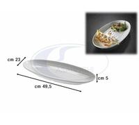 VASSOIO OVALE MELAMINA BIANCO CM.49,5X23X5h ANTIPASTO PARTY TAVOLA