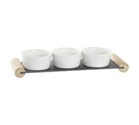 Vassoio per aperitivi DKD Home Decor Bianco Nero Gres Lavagna 33 x 10 x 5,8 c
