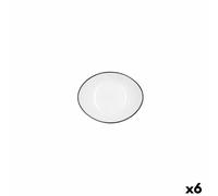 Vassoio per aperitivi Quid Gastro Bianco Nero Ceramica 14 x 11 cm [6 Unità]