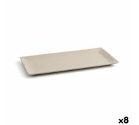 Vassoio per aperitivi Quid Mineral Gres Beige Ceramica 15 x 30 cm [8 Unità]