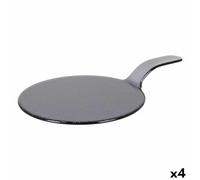 Vassoio per aperitivi Viejo Valle Nero Con maniglia Vetro Ø 28 x 44 cm (4 Unità)