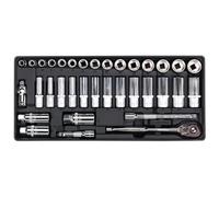 Vassoio Per Attrezzi Sealey TBT20 Con Set Di Chiavi A Bussola 3/8"sq Drive 35pc