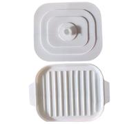 Vassoio per bacon nel microonde Pentola per bacon 11x8, 2x0, 8'' Vassoio per microonde Padella in silicone sicura e veloce con coperchio e manici Niente disordine croccante