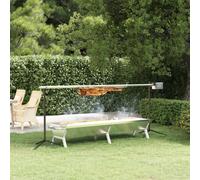 vidaXL Vassoio per Barbecue Argento 158x42x31 cm Acciaio Inox