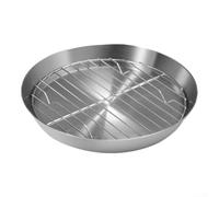 Vassoio per barbecue con griglia rimovibile in acciaio inossidabile 304 per una facile pulizia (24,7 cm)