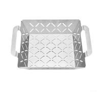 Vassoio per barbecue in acciaio inox, design efficiente per grigliare, cuocere e arrostire con caratteristiche di pulizia facili (S)