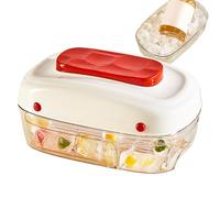 Vassoio Per Blocco Di Ghiaccio Con Coperchio E Pattumiera - 32 Griglie Di Cubo Di Ghiaccio | Premere Lo Stampo Del Vassoio Del Congelatore | Vassoio Di Raffreddamento Impilabile Con Vassoio Di