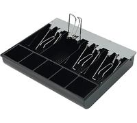 Vassoio per Cassa di Denaro, Fermi a Molla in Acciaio, 30x25x6, Scomparti Regolabili per Monete e Banconote, HDWR HD-WS33
