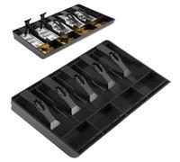 Vassoio per cassetto, con 5 scomparti per banconote e 4 monete, in ABS resistente, con clip a molla, organizer per banconote e supermercati