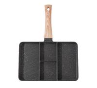 Vassoio Per Colazione Diviso: Vassoio A Sezione Antiaderente, Manico Compatto Di Protezione Contro Il Calore, Piastra Di Cottura Versatile Che Supporta Una Griglia Efficiente | Adatto Per Uova, Tort