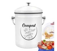 Vassoio per compost da cucina, contenitore per compost con coperchio | Contautore di compost resistente al controodore 5L | Frutta secchiello di rifiuti di verdure Rust Rust Routed Coed Indoor per la