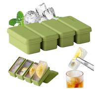 Vassoio per congelatore con coperchio 4 cavità alimentari stampi congelatori di congelatore flessibile e facile stampi cubetti di ghiaccio grandi per la soluzione di conservazione della cucina, cubo