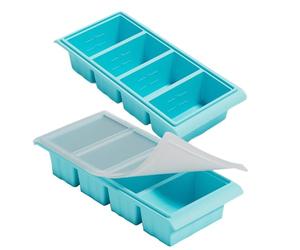 Vassoio per congelatore in silicone, ermetico per alimenti, forma a cubo per brodo, zuppa, salsa, utensile da forno per congelare i pasti, scatola per l'organizzazione della cucina, riutilizzabile