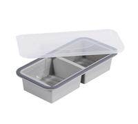 Vassoio per congelatore, vassoio per zuppa e congelatore, sicuro per pasti, strumento trasparente antiscivolo e durevole, vassoi per congelatore in silicone con coperchio, per casa, interni, famiglia