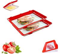 Vassoio per conservazione degli alimenti, vassoio sottovuoto per alimenti, impilabile, vassoio creativo per conservare gli alimenti, riutilizzabile, durevole, superiore per mantenere il cibo fresco