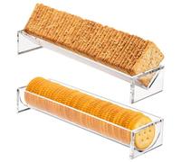 Vassoio per cracker Vassoio da portata in acrilico da 2 pezzi cracker per display in acrilico trasparente rettangolare da 9x3 pollici portabiscotti multiuso a forma di U e V