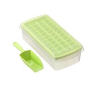 Vassoio per Cubetti di Ghiaccio 44 Griglie in Plastica PP | Coperchio e Paletta, Riempimento Facile, Impilabile nel Congelatore, per Vino e Acqua al Limone