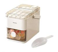 Vassoio per cubetti di ghiaccio a doppio strato con coperchio e bidone, smontabile con un clic, cassetto estraibile per ghiaccio con manico portatile, stampo a pressione senza silicone per cocktail e