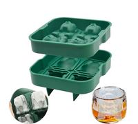 Vassoio per cubetti di ghiaccio a forma di bulldog 3D, stampi per cubetti di ghiaccio in silicone, facile da rilasciare, bevande, tè e caffè ghiacciato (verde)