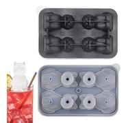 Vassoio per cubetti di ghiaccio a forma di gatto - Stampo per ghiaccio artigianale 3D per gatti, divertente vassoio in silicone con 4 cavità, grande novità, stampo per congelatore riutilizzabile,