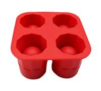 Vassoio per cubetti di ghiaccio, cilindro riutilizzabile, stampo per ghiaccio, per cocktail, bevande, vasi di fiori succulenti, gomma termoplastica a rilascio facile, 100x100x55 mm (Rossa)