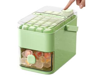Vassoio per cubetti di ghiaccio con 56 scomparti, contenitore a doppio strato, coperchio per comunicazione stampa, per il raffreddamento delle bevande, il design impilabile e riutilizzabile