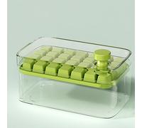 Vassoio per cubetti di ghiaccio con coperchio, 28 stampi, a pressione, con contenitore, sgancio rapido per la casa, in PET/PP/TPR, design trasparente