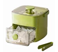 Vassoio per cubetti di ghiaccio con coperchio, cestino e pinza, facile rilascio, 48 stampi per cubetti di ghiaccio, senza BPA, riutilizzabile, per congelatore (verde)