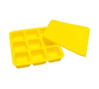 Vassoio per cubetti di ghiaccio, contenitore riutilizzabile in silicone a 9 cavità con coperchio, per cocktail, whisky, caffè, bar, cibo, cucina, cioccolato, caramelle, feste, campeggio