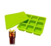 Vassoio per cubetti di ghiaccio, cubetti di ghiaccio per congelatore | Stampo per congelatore per zuppa in silicone a 9 griglie con cubetti di congelatore del coperchio, stampo per ghiaccio quadrato a